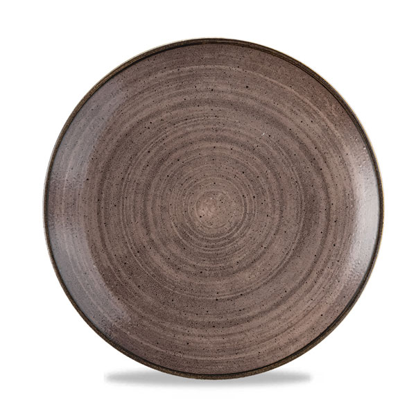 26cm Stonecast Raw Coupe Plate Brown
