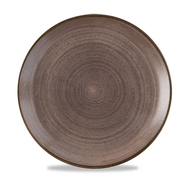 28.8cm Stonecast Raw Coupe Plate Brown