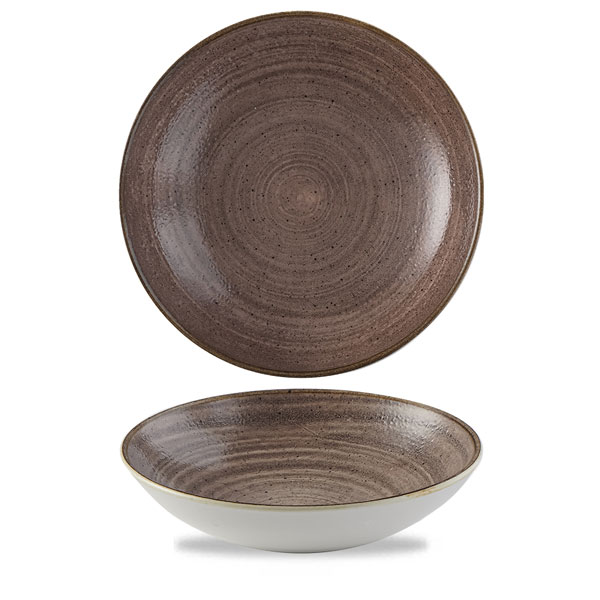 24.8cm Stonecast Raw Coupe Bowl Brown