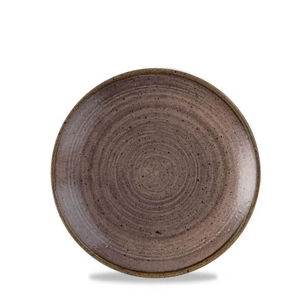 16.5cm Stonecast Raw Coupe Plate Brown