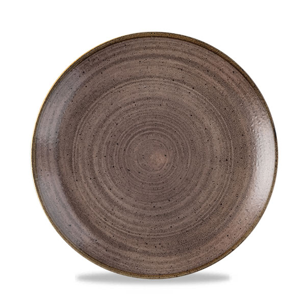 21.7cm Stonecast Raw Coupe Plate Brown
