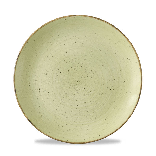 26cm Stonecast Raw Coupe Plate Green