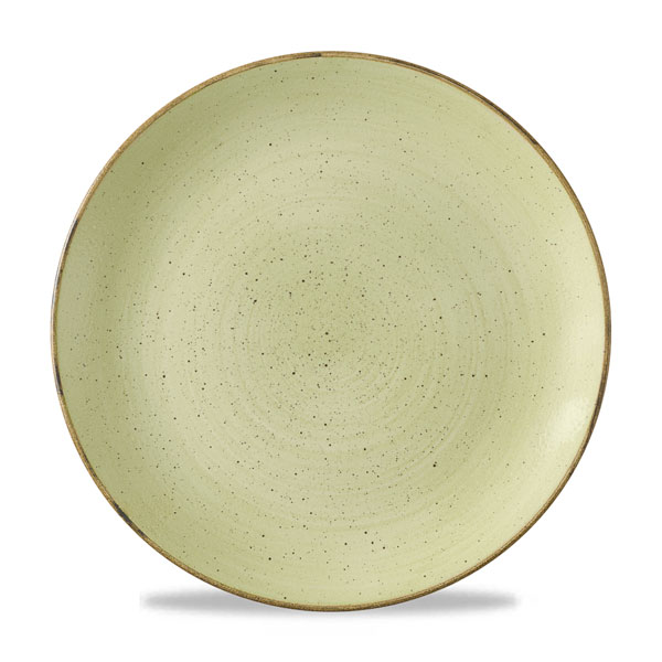 28.8cm Stonecast Raw Coupe Plate Green