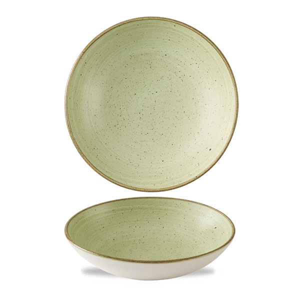 18.2cm Stonecast Raw Coupe Bowl Green