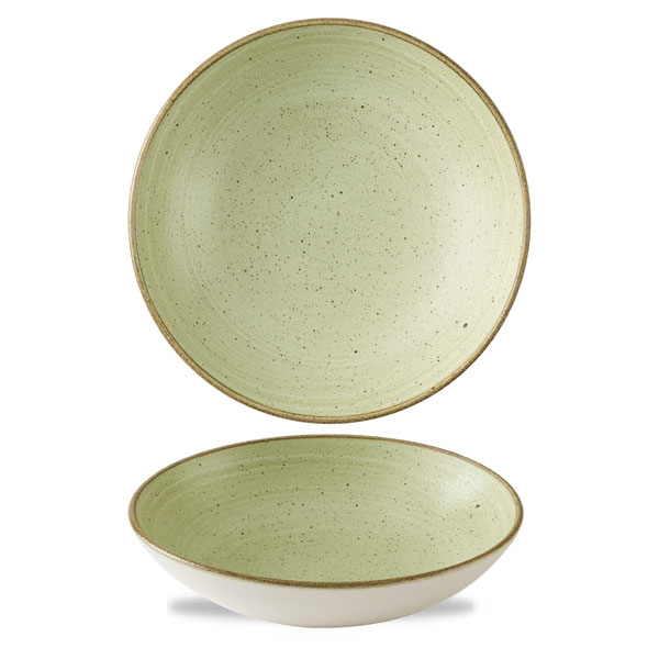 24.8cm Stonecast Raw Coupe Bowl Green