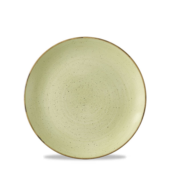 16.5cm Stonecast Raw Coupe Plate Green