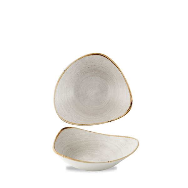 18.5cm Stonecast Raw Triangular Bowl Grey
