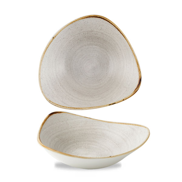 23.5cm Stonecast Raw Triangular Bowl Grey