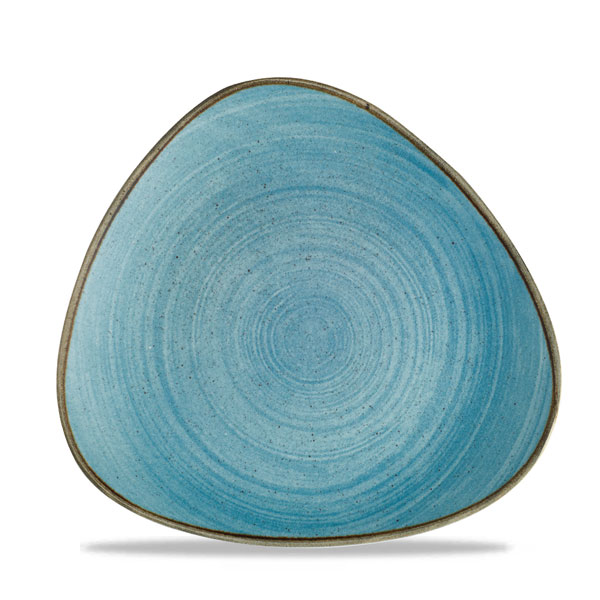 26.5cm Stonecast Raw Triangular Plate Teal