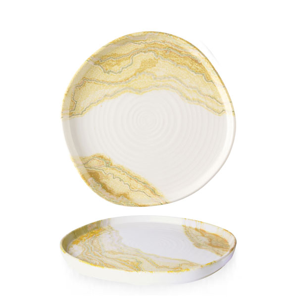 25cm Tide Organic Walled Plate Gold
