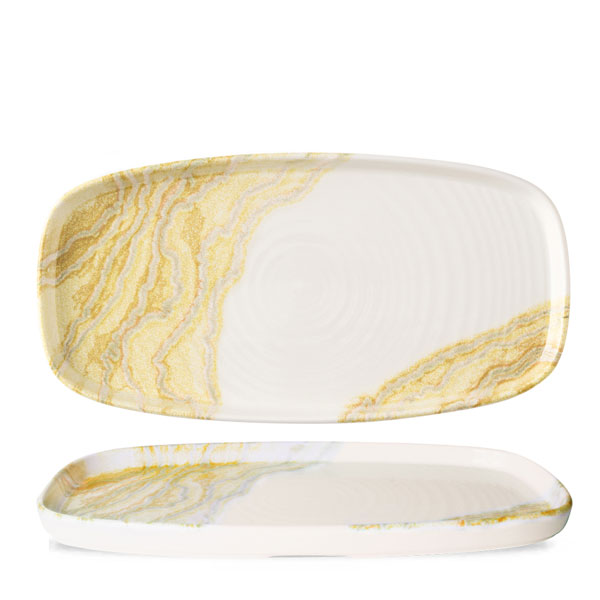 30x15.4cm Tide Rectangular Plate Gold