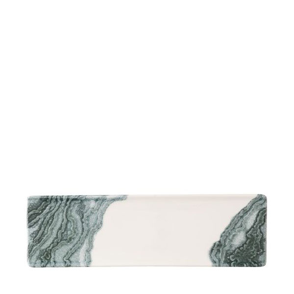 29.5x8.8cm Tide Rectangular Plate Black