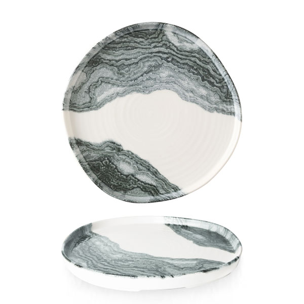 25cm Tide Organic Walled Plate Black