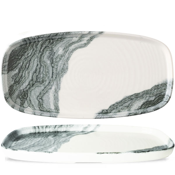 35x18.5cm Tide Rectangular Plate Black
