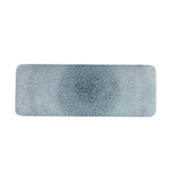 37.6x14cm Raku Rectangular Tile Topaz Blue