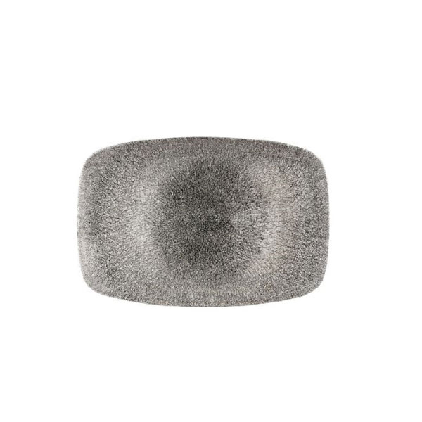 35.5x24.5cm Raku Oblong Platter Quartz