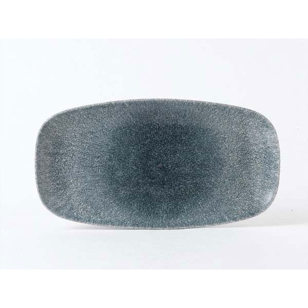 23.7x15.7cm Raku Chefs Oblong Plate Topaz