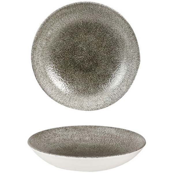 24.8cm Raku Coupe Bowl Quartz Black