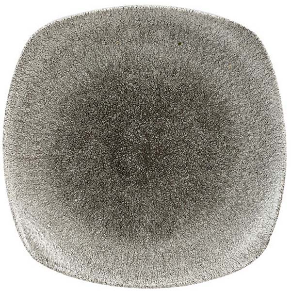 25.2cm Raku Square Plate Quartz Black