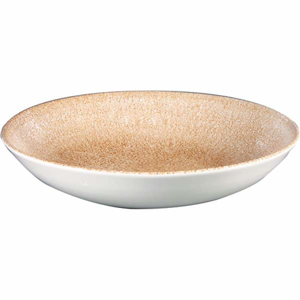 18.2cm Raku Coupe Bowl Garnet Orange