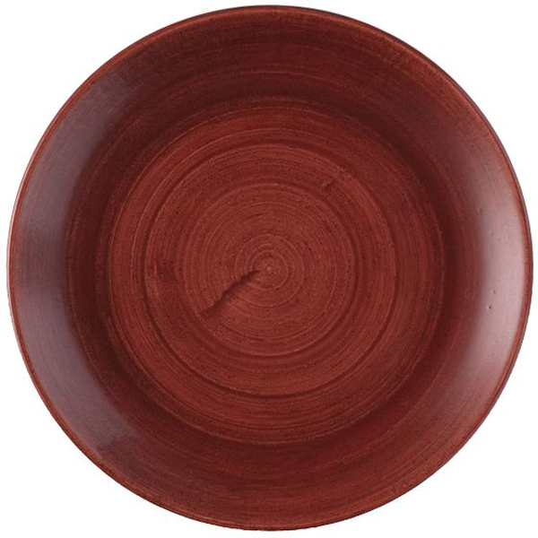 26cm Stonecast Patina Coupe Plate Rust Red