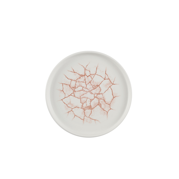 21cm Kintsugi Chefs Walled Plate Coral
