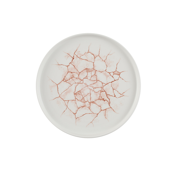 26cm Kintsugi Chefs Walled Plate Coral