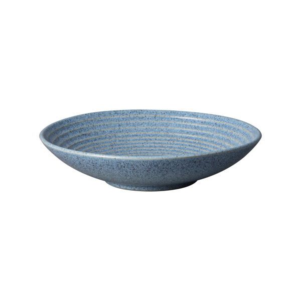 31cm Denby Studio Blue Ridged Bowl Flint