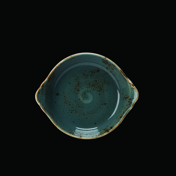 19cm Craft Round Eared Dish Blue
