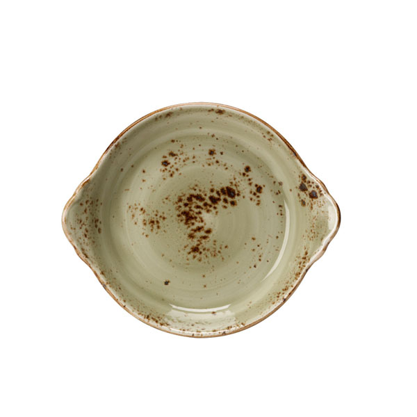 21.5cm Craft Round Eared Dish Green