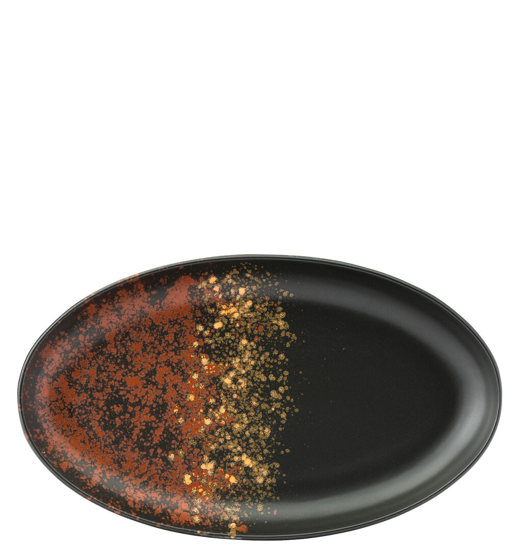 30x17.5cm Oxy Oval Plate Black/Red