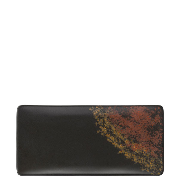 26x13cm Oxy Rectangular Platter Black/Red