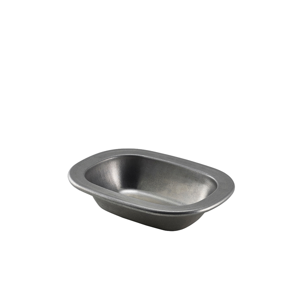 16x12x3.5cm Genware Vintage Steel Pie Dish