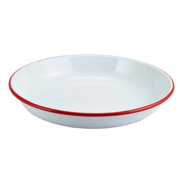 24cm Enamel Rice/Pasta Plate White