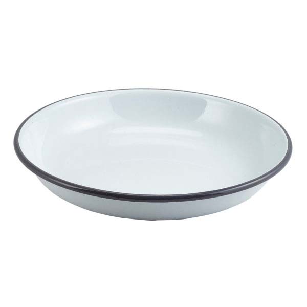 20cm Enamel Rice/Pasta Plate White
