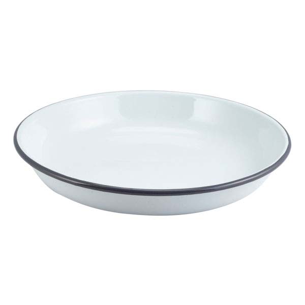 24cm Enamel Rice/Pasta Plate White