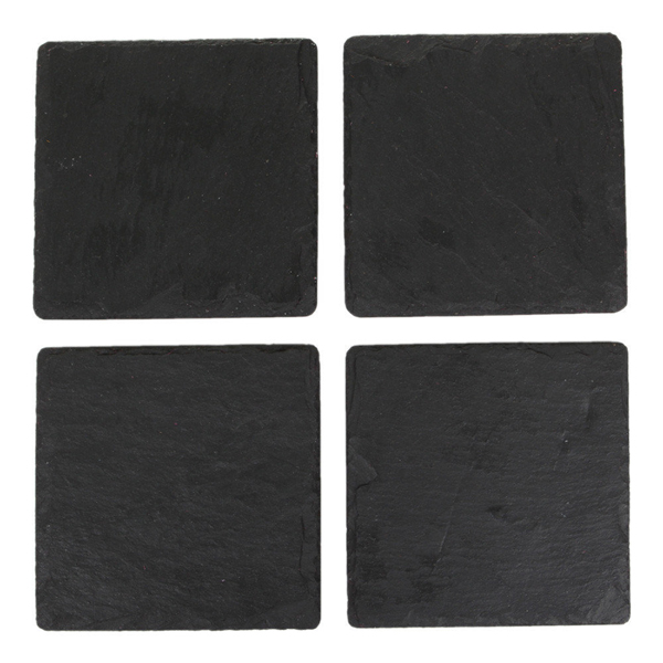 11cm Just Slate Square Coaster W/Feet