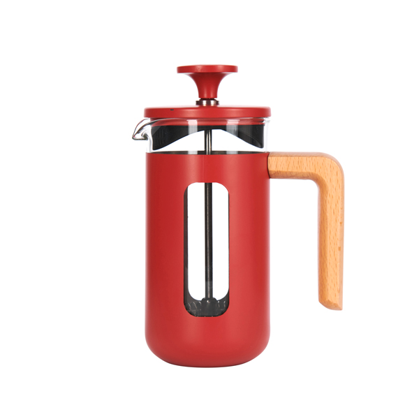 3 Cup Pisa Cafetiere Red Wood Handle
