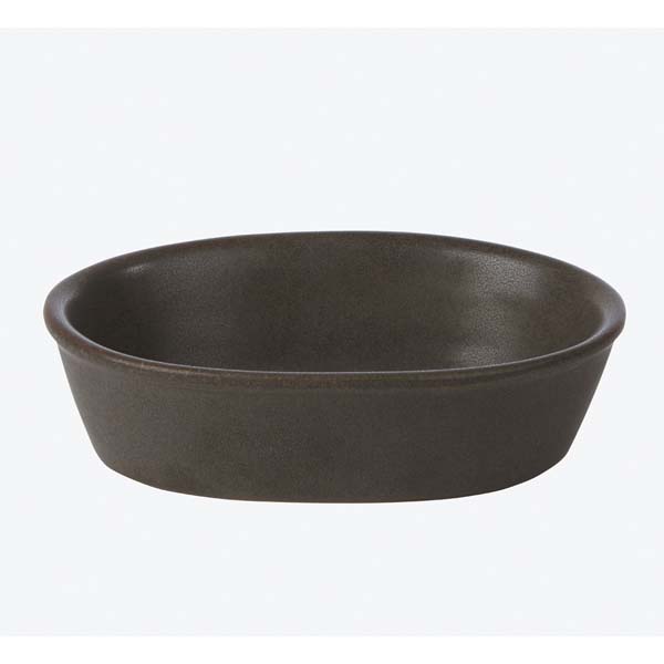 15cm Rustic Oval Dish Olive Green