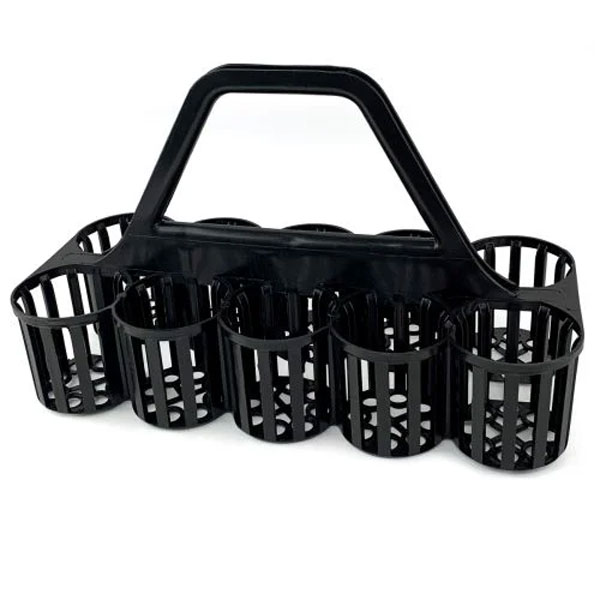 10 Hole Plastic Glass/Bottle Carrier Black