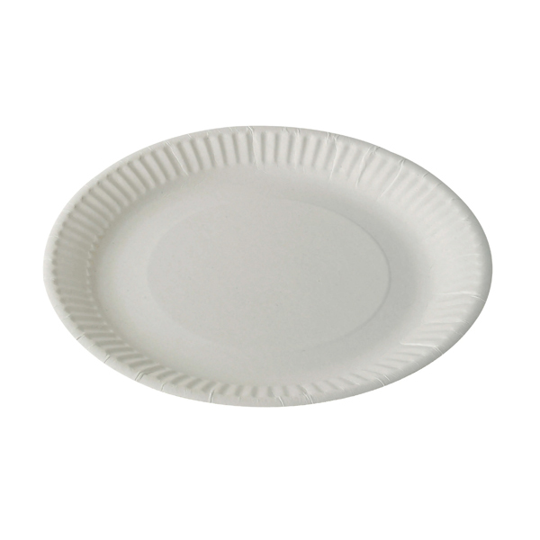 180mm Biopak Bagasse Plate White