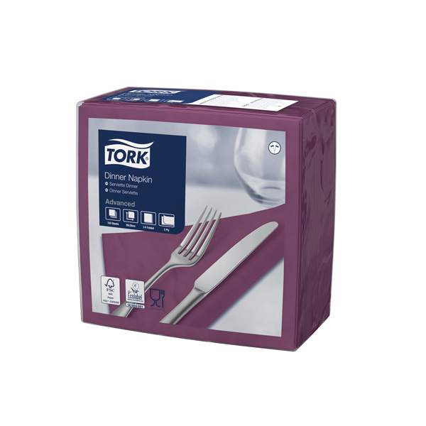 39cm Tork 2ply Napkin Purple