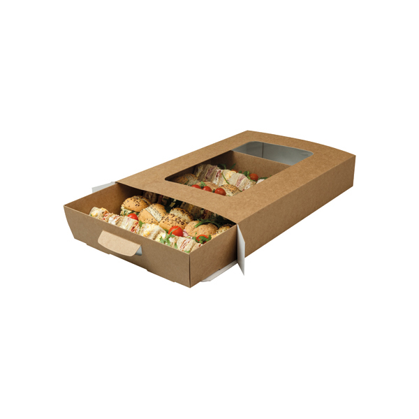 482x331x82mm Platter Box W/Window Kraft
