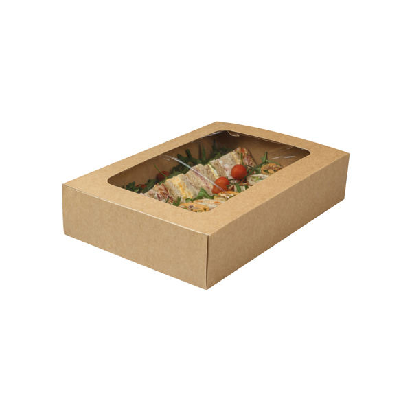 402x260x82mm Platter Box W/Window Kraft