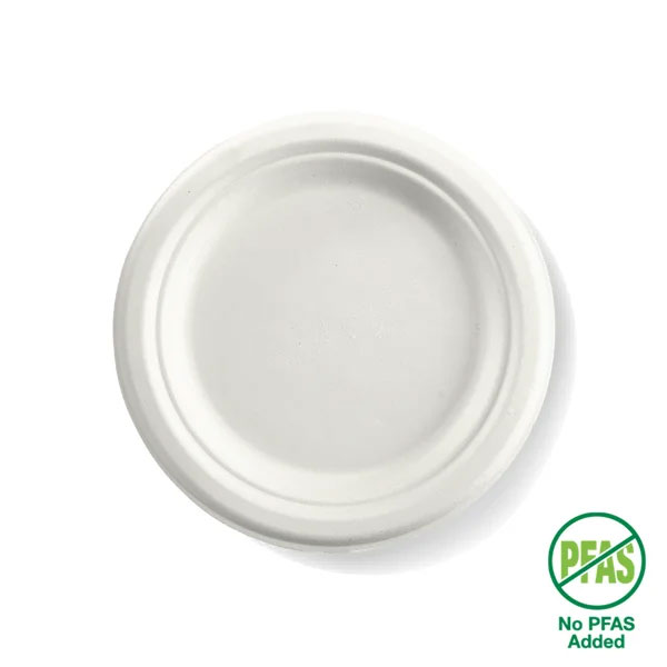 180mm Biopak Bagasse Plate White