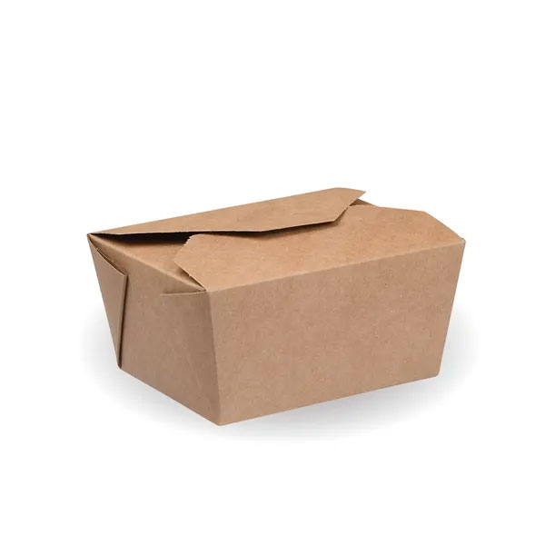 800ml Biopak Kraft #1 Hot Food Box