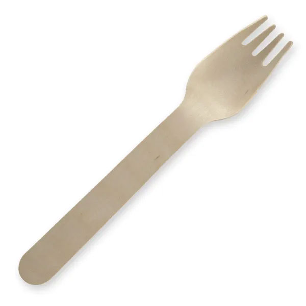 16cm Biopak Unbranded Birchwood Fork