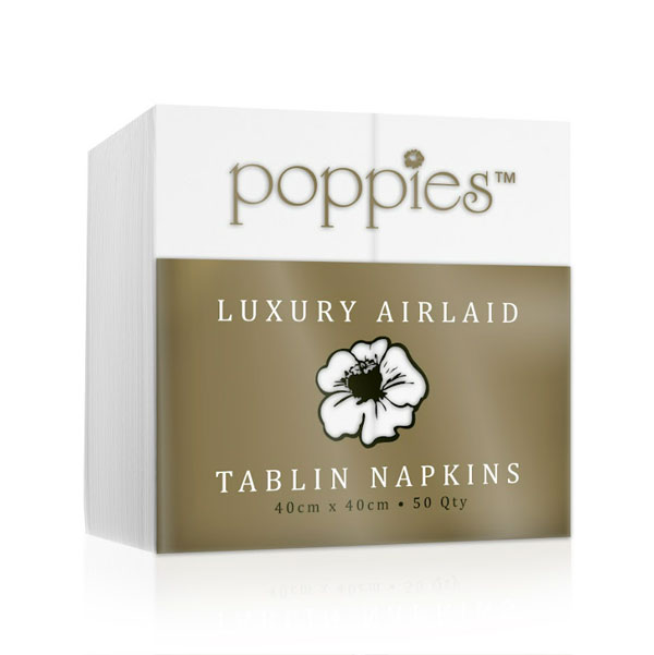 40cm Poppies Tablin Airlaid 8 Fold Napkin