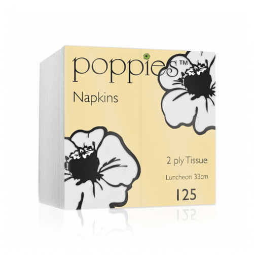 32cm 2 Ply 8 Fold Napkin White