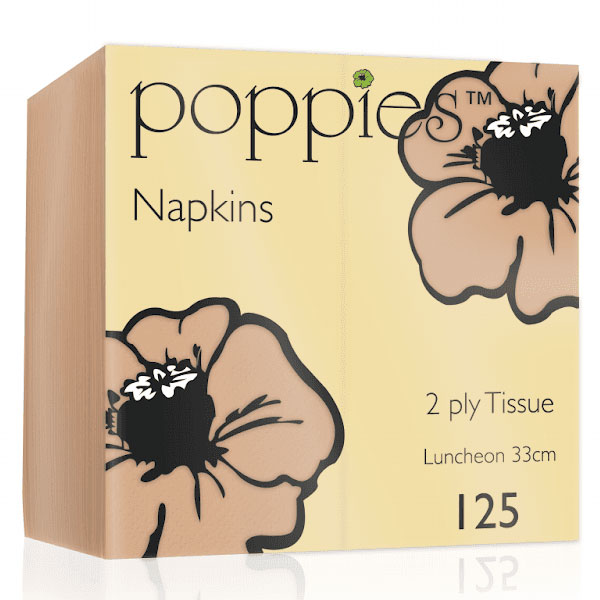 32cm 2 Ply Napkin Peach
